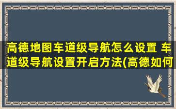 高德地图车道级导航怎么设置 车道级导航设置开启方法(高德如何升级到车道级)